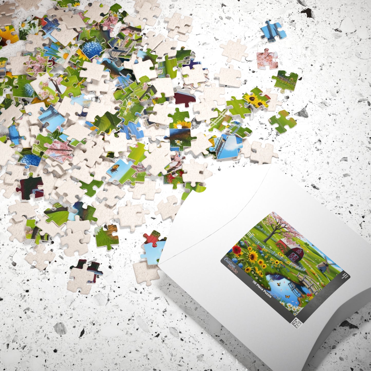 Spring Farm Puzzle, Scenic Landscape Farmhouse Jigsaw Game 110-1014 Pieces, Nature Lover Gift, Family Activity, Creative Hobby Puzzle The Puzzle Chest
