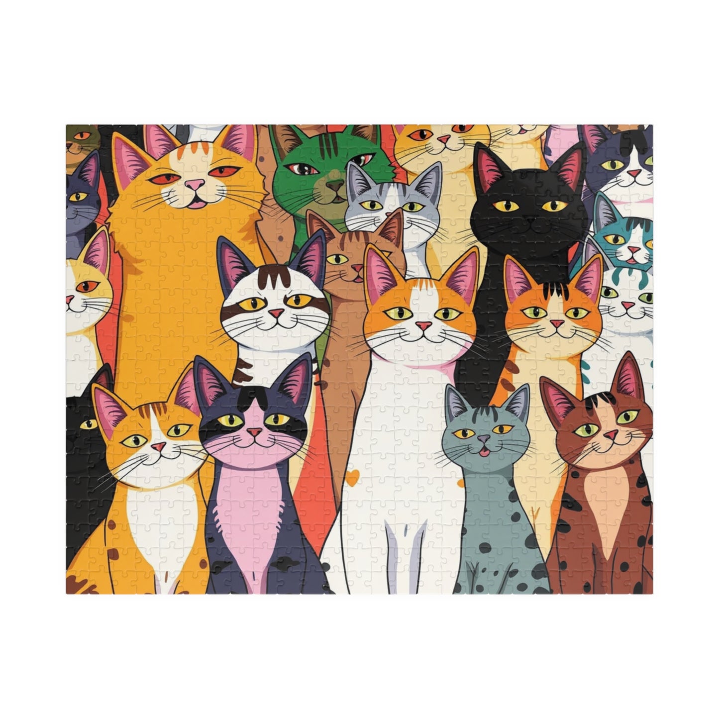 Colorful Cat Puzzle - Pop Art Jigsaw, Cat Lovers, Family Game Night, Pet Birthday Gift, Jigsaw Puzzle 520 pcs (Horizontal) Puzzle The Puzzle Chest