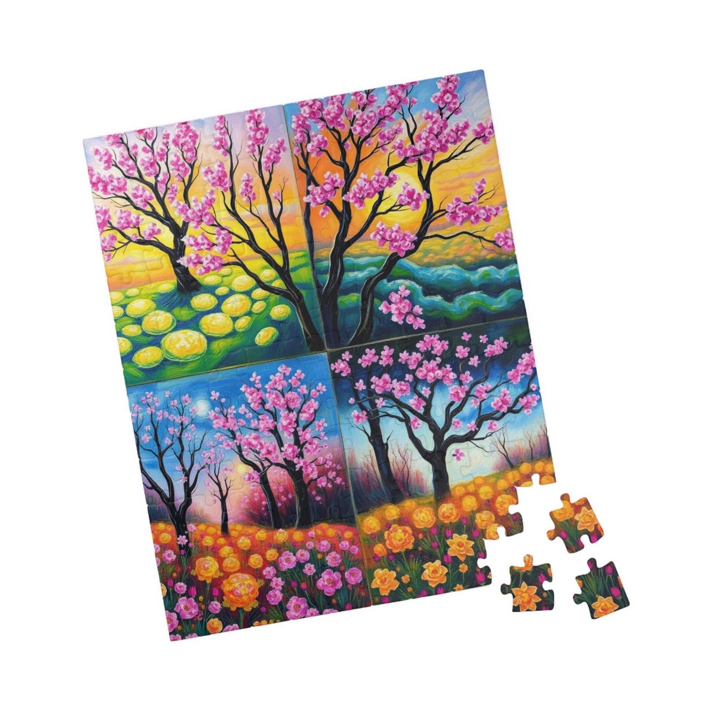 Four-Quadrant Landscape Puzzle - Nature Themed Collage Jigsaw for Adults, Ideal for Family Bonding, Mental Exercise, Gift for Friends Puzzle The Puzzle Chest