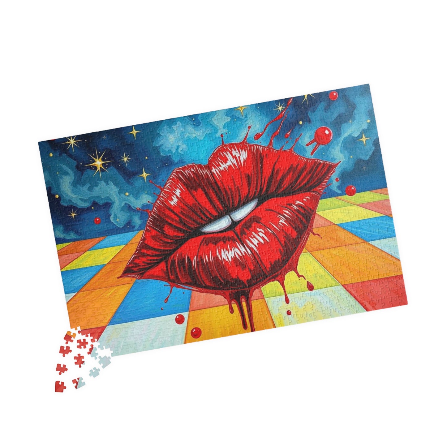 Pop Art Kiss Jigsaw Puzzle, Retro Artwork Puzzle for Adult Home Entertainment, Fun Family Game Night, Staycation Activity, Brain Teaser Puzzle The Puzzle Chest