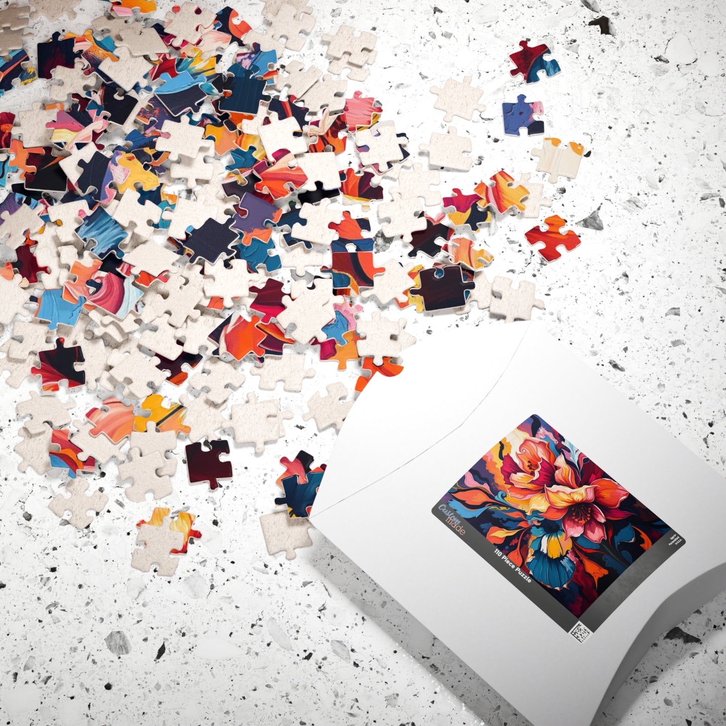 Abstract Floral Art Puzzle, Colorful Flower Jigsaw, Home Entertainment Mindful Activity, Gift for Family, Art Lover, Game Nights Puzzle The Puzzle Chest