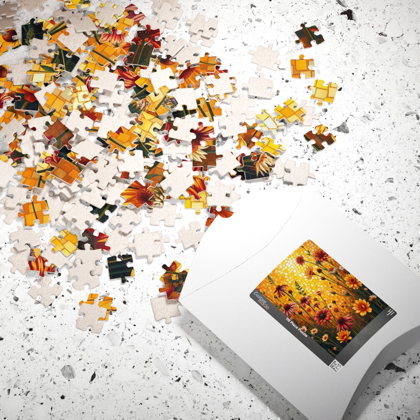 Vibrant Floral Mosaic Puzzle, 110/252/520/1014-piece Jigsaw Game, Nature Lover Gift, Fun Activity for All Ages, Perfect for Family Time Puzzle The Puzzle Chest