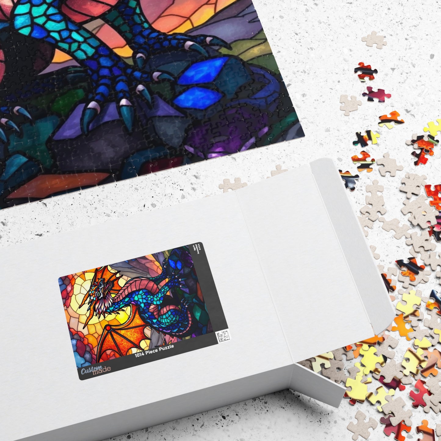 Stained Glass Dragon Puzzle, Colorful Art Jigsaw for Adults, Perfect Gift for Hobbyists, Family Game Night, 110-1014 Pieces Puzzle The Puzzle Chest