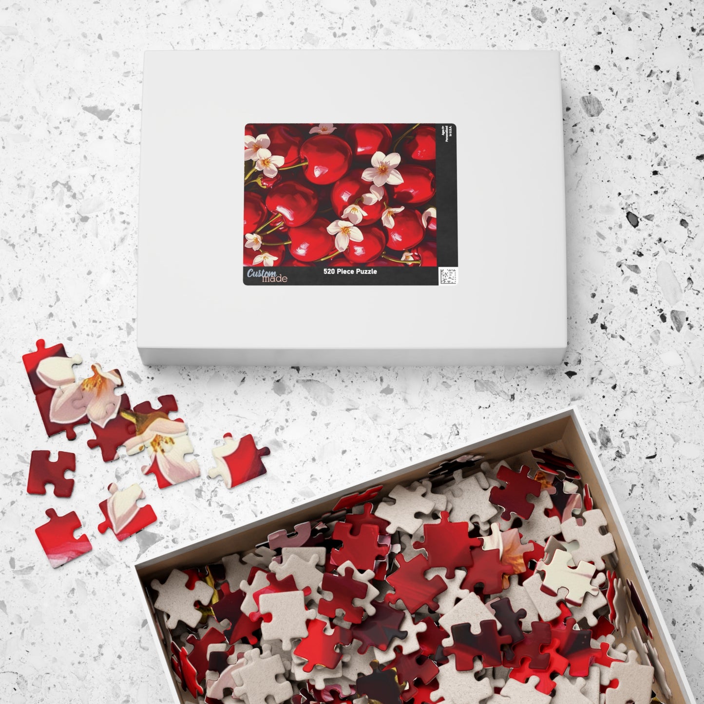 Chaotic Collage Cherry Puzzle, Fruit and Flower Jigsaw Game, Bold and Aesthetic Jigsaw for Puzzle Lovers and Art Enthusiasts, Mindful Puzzle The Puzzle Chest