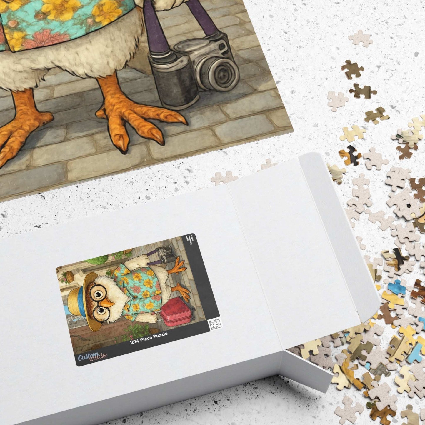 Chicken Traveler Jigsaw Puzzle, Cartoonish Bird Game for Adults, Gift for Holidays Birthdays, Family Time, Farm Animal Lovers, Brain Teaser Puzzle The Puzzle Chest