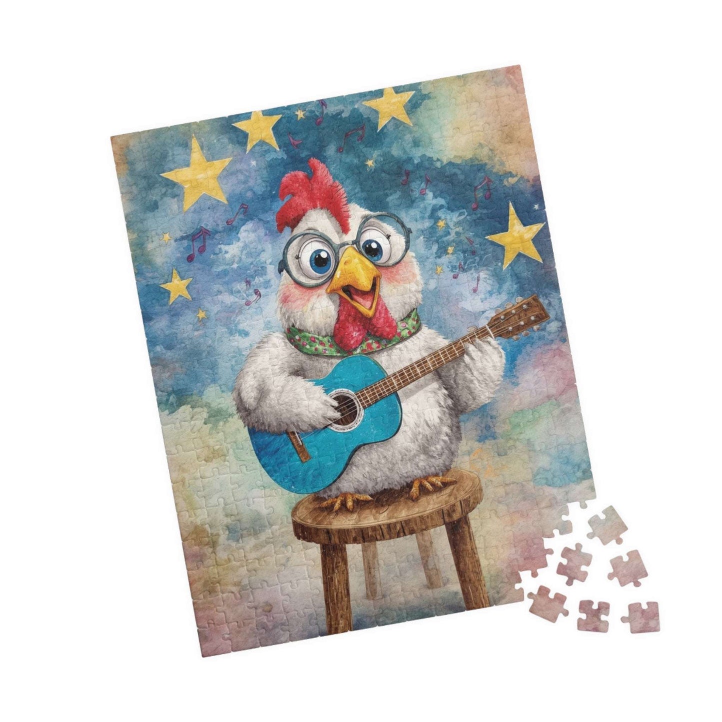 Chicken Musician Jigsaw Puzzle, Bird Game for Fun Family Activity, Gifts, Game Nights, Brain Teaser, Farm Animal Lover Puzzle The Puzzle Chest