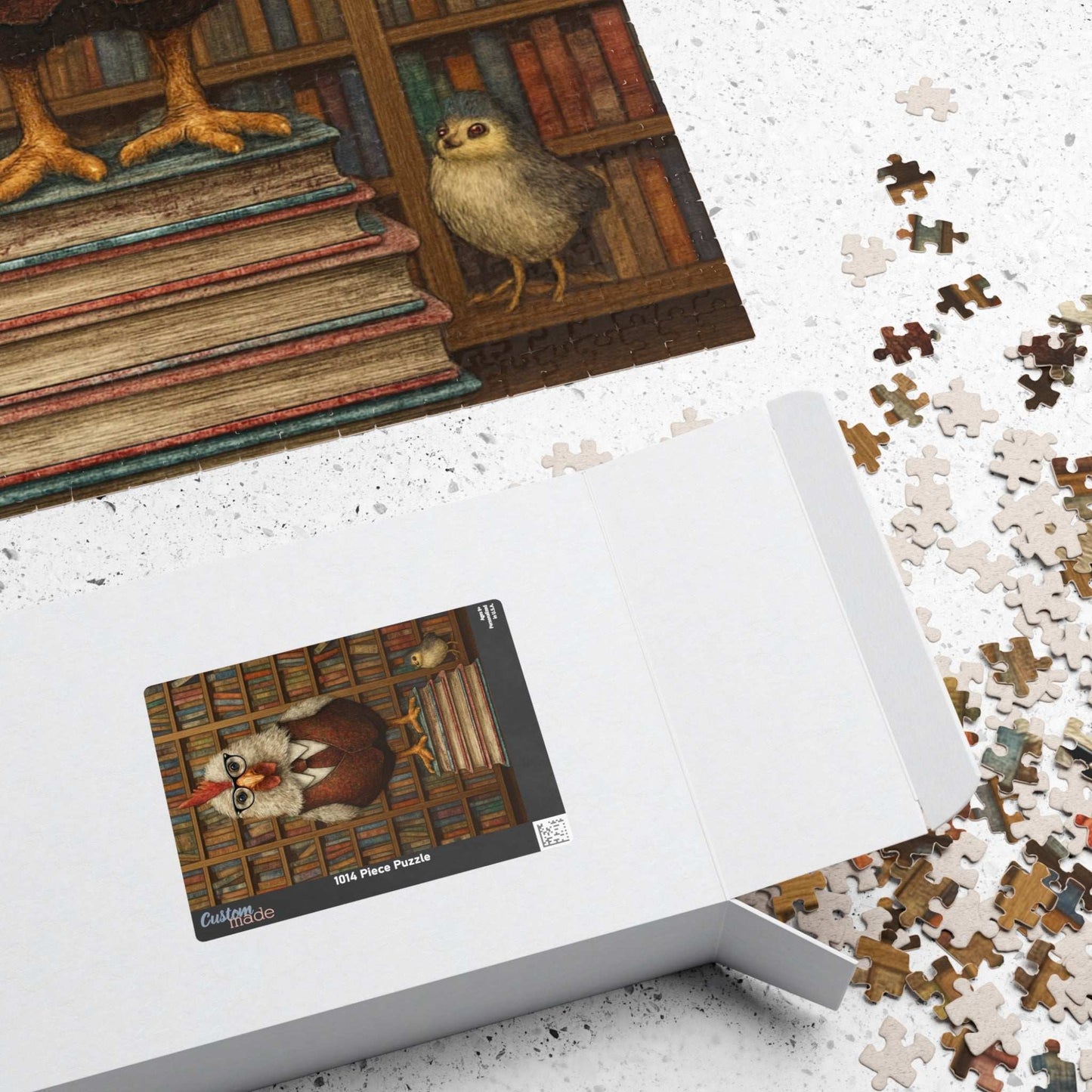 Chicken Librarian Jigsaw Puzzle, Bird Puzzle Ideal for Fun Family Activity, Gifts, Game Night, Animal Lovers, Book Enthusiasts Puzzle The Puzzle Chest