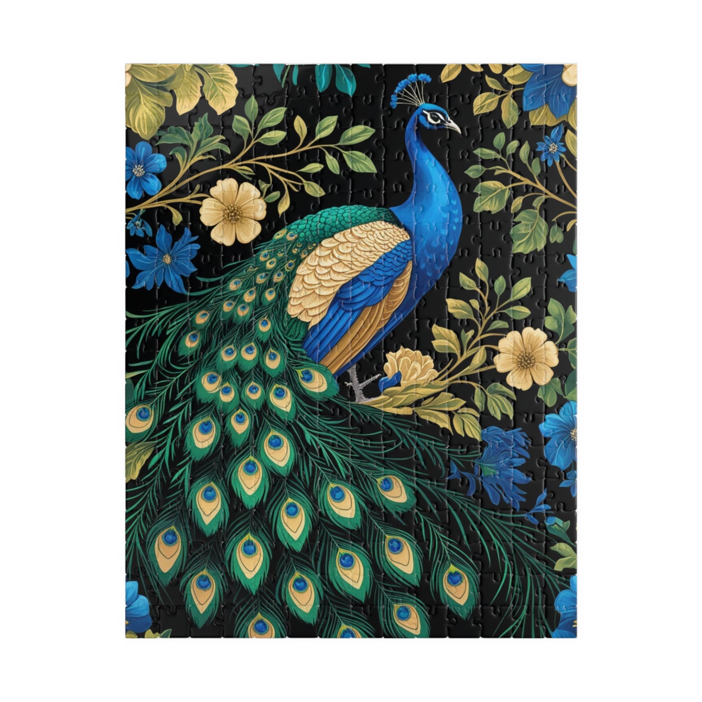 Vintage Peacock Jigsaw Puzzle, Floral Flower Bird Art Design, Tabletop Game Family Activity, Best Gift Animal Lover Puzzle Enthusiast, Hobby 252 pcs (Vertical) Puzzle The Puzzle Chest