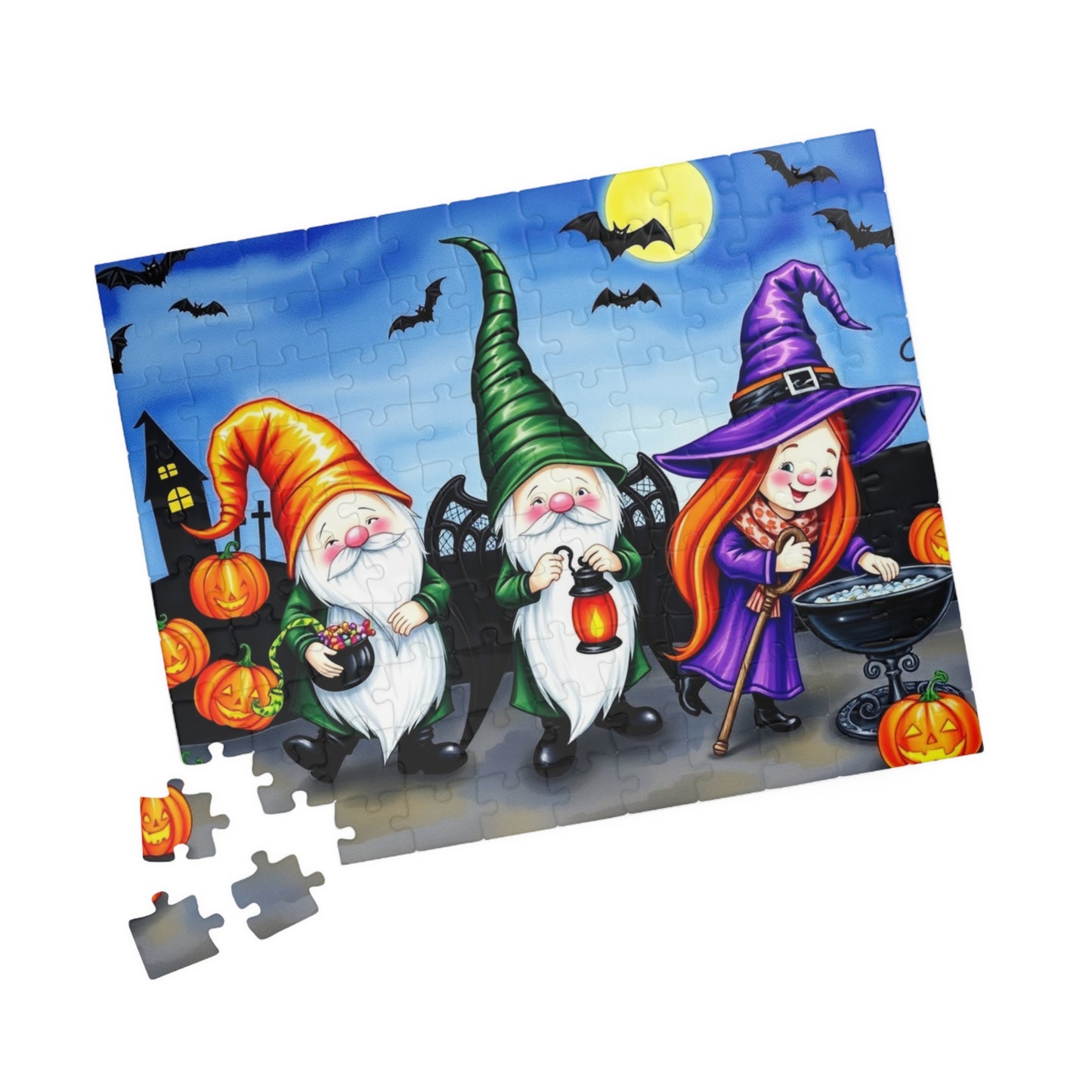 Trick-or-Treat Gnome Puzzle - Halloween-Themed Jigsaw Game 110 pcs (Horizontal) Puzzle The Puzzle Chest