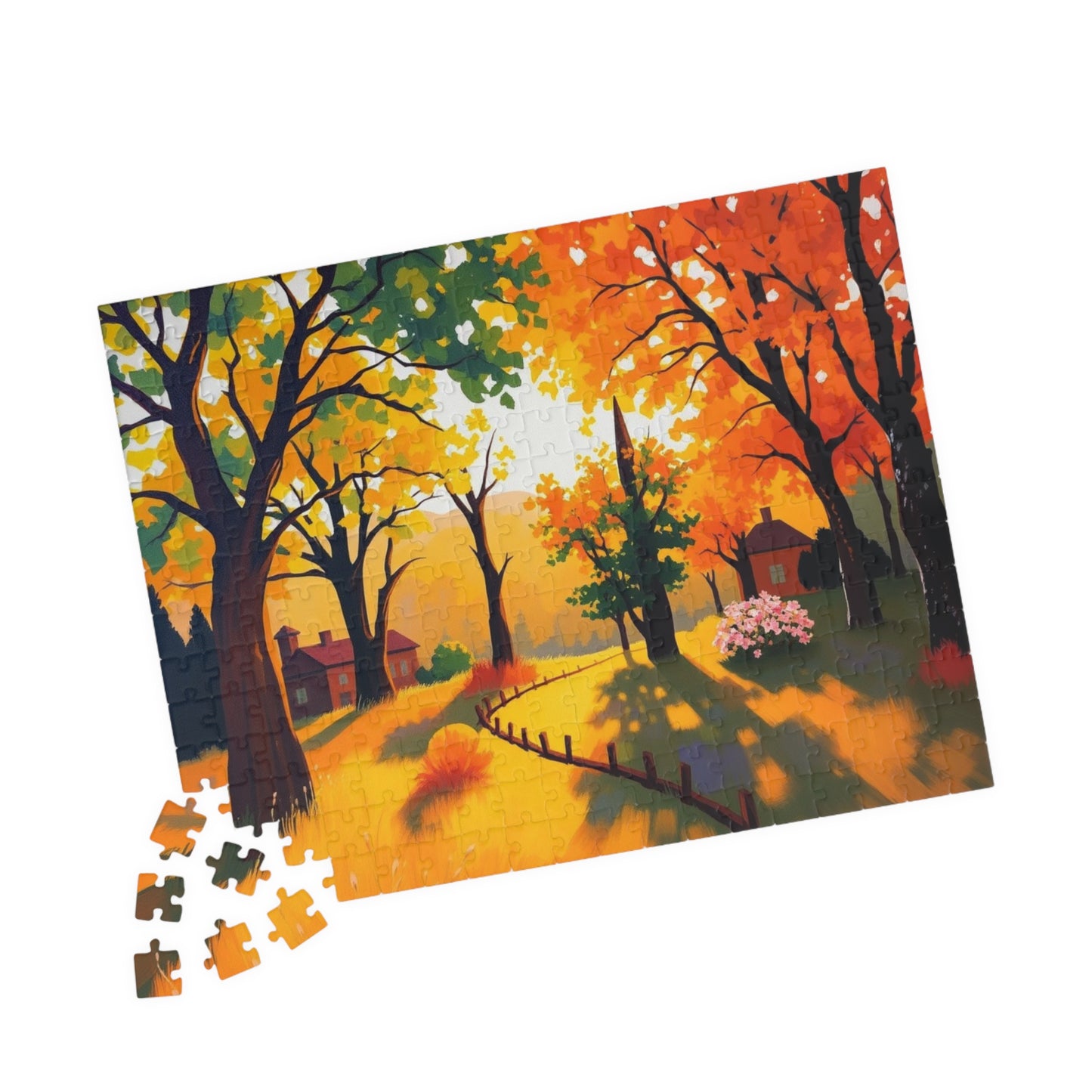 Autumn Sunset Landscape Puzzle for Adults and Teens, Cozy Fun Family Activity, Perfect for Relaxation, Friend Gift, Home Entertainment Puzzle The Puzzle Chest