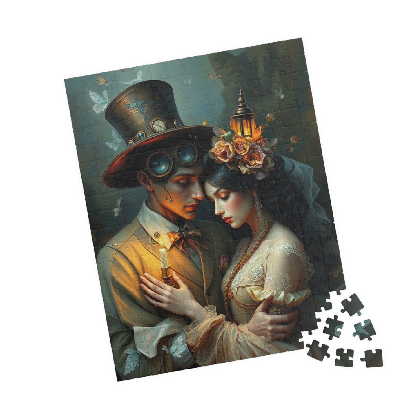 Romantic Steampunk Puzzle - Unique Gift for Couples, Home Decor, Family Game Night, Art Lovers, Engaging Activities Puzzle The Puzzle Chest