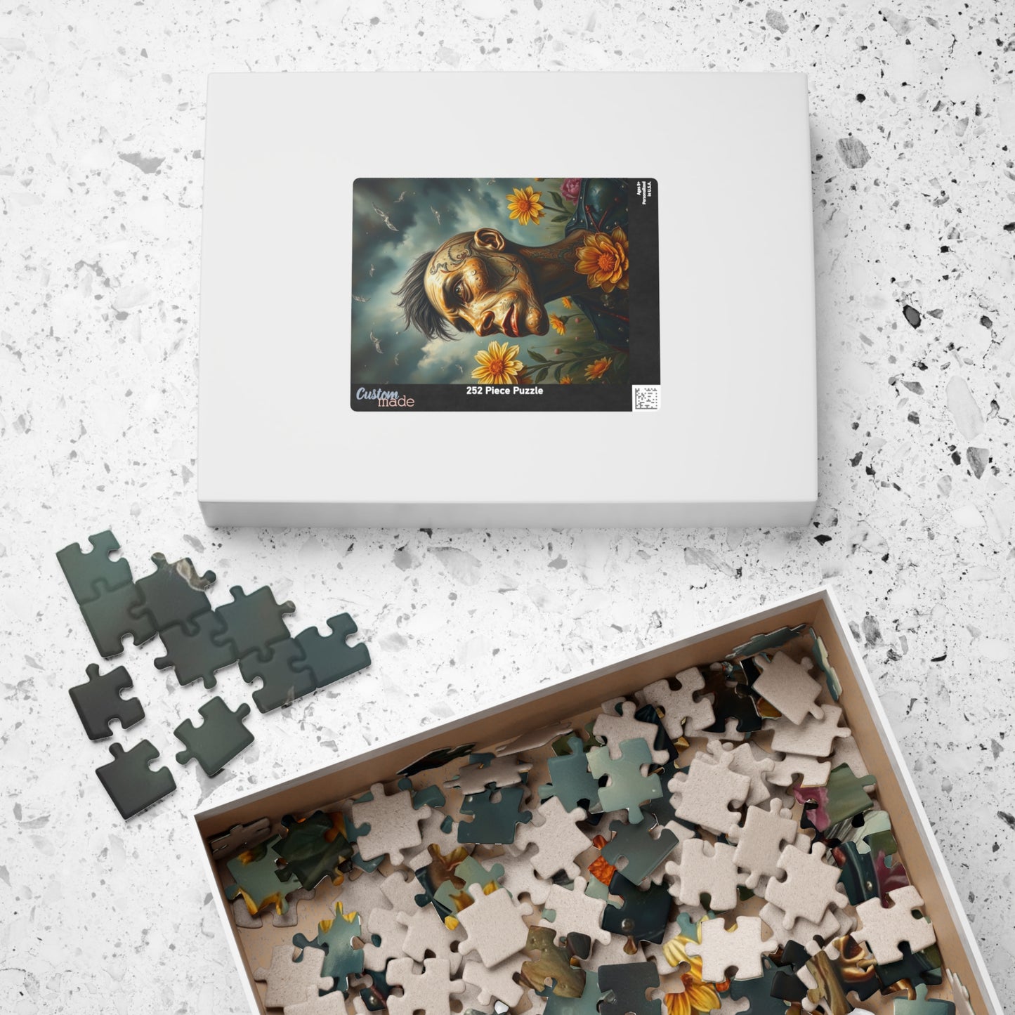 Steampunk Artistic Puzzle - Tattooed Man Design, 110-1014 pieces, Unique Gift, Home Decor, Mindful Activity, Creative Challenge Puzzle The Puzzle Chest