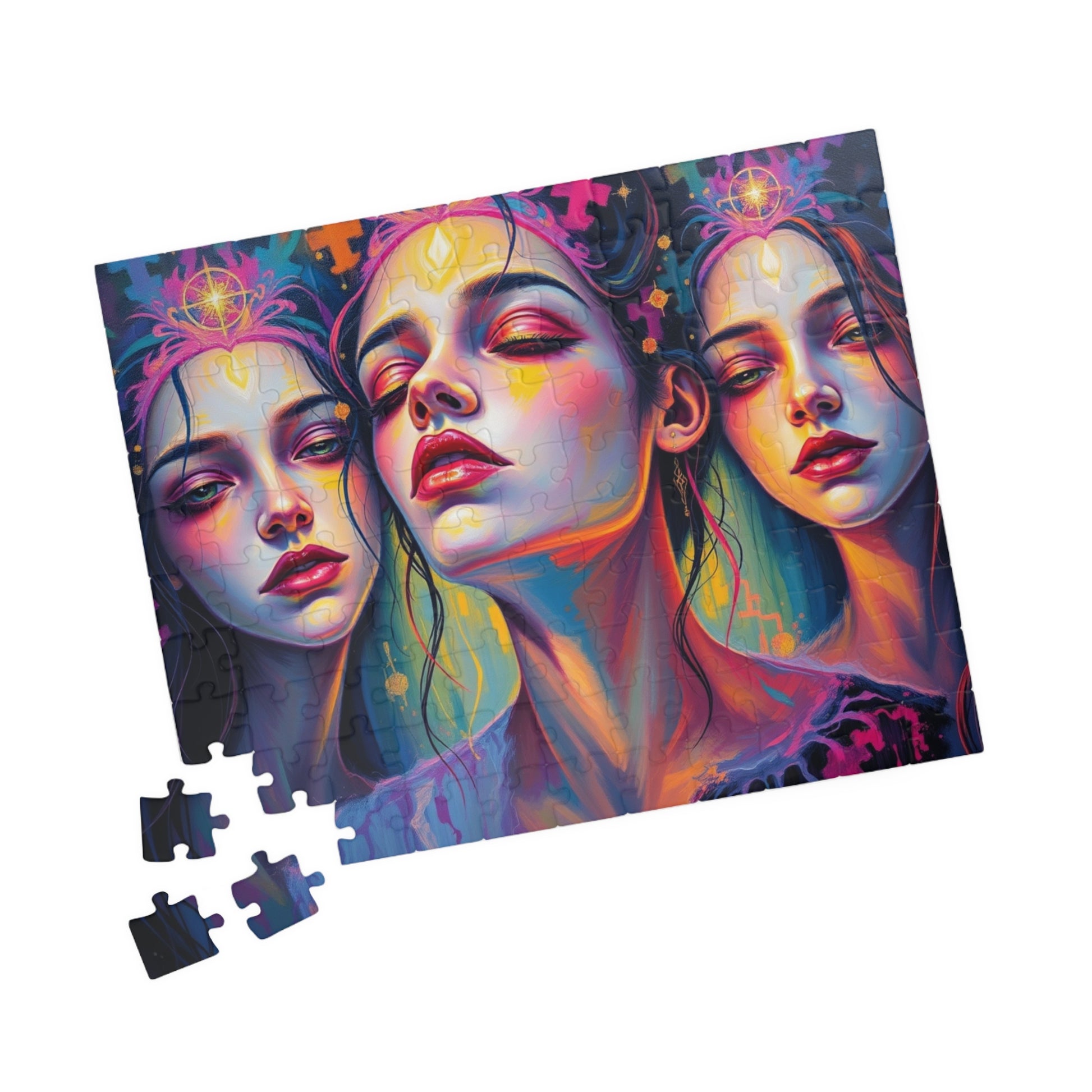 Colorful Art Puzzle - Tranquil Trio | 110, 252, 520, 1014-piece Jigsaw | Meditation Theme | Gift for Art Lovers, Family Activity, Relaxation Puzzle The Puzzle Chest