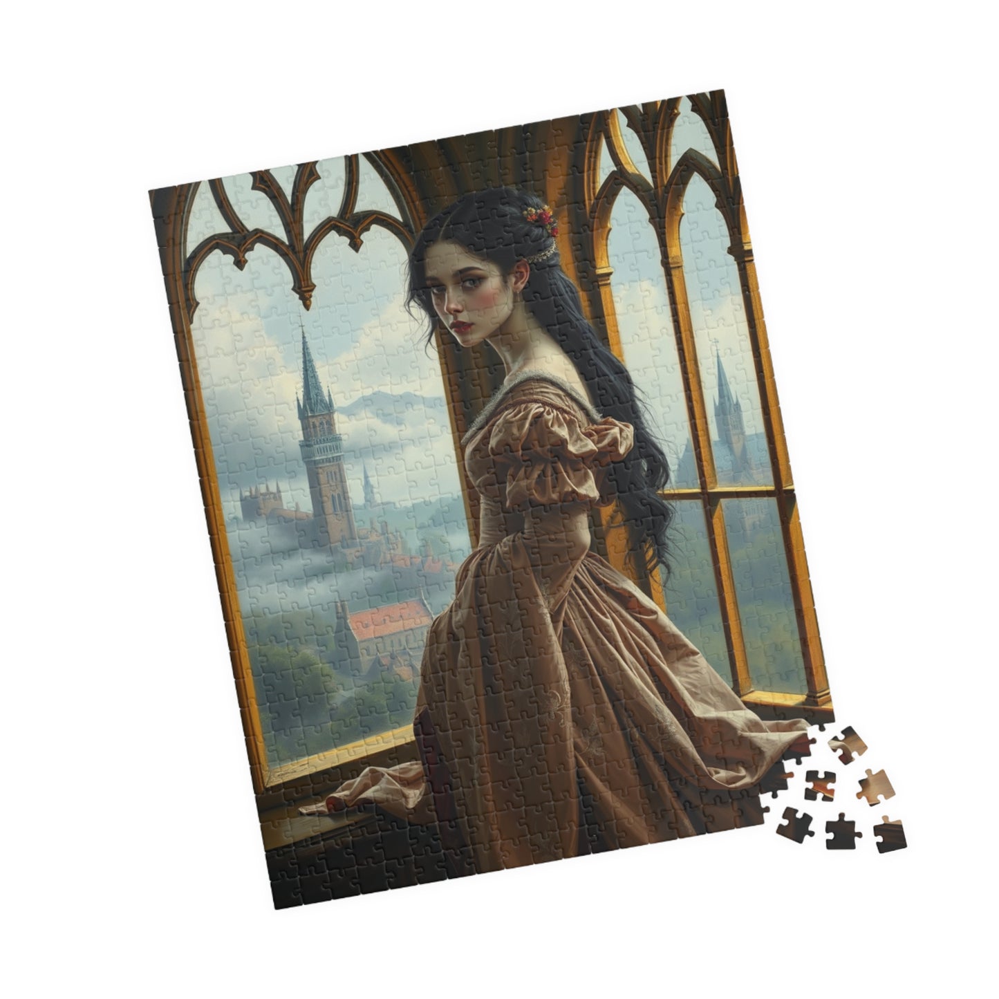 Elegant Medieval Princess Puzzle - Enchanting Castle View Scene, 110-1014 pieces, Perfect Gift for Puzzle Lovers, Cozy Evenings, Relaxation Puzzle The Puzzle Chest