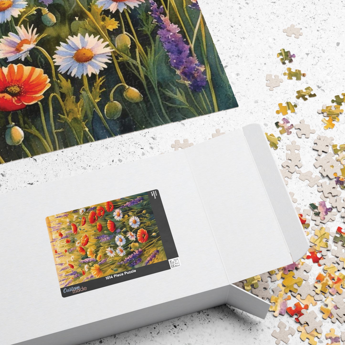 Field of Wildflowers Jigsaw Puzzle, Flowers with Butterflies Floral Landscape Game, 252 520 1014 Piece Nature Lover Gift for Friend Puzzle The Puzzle Chest