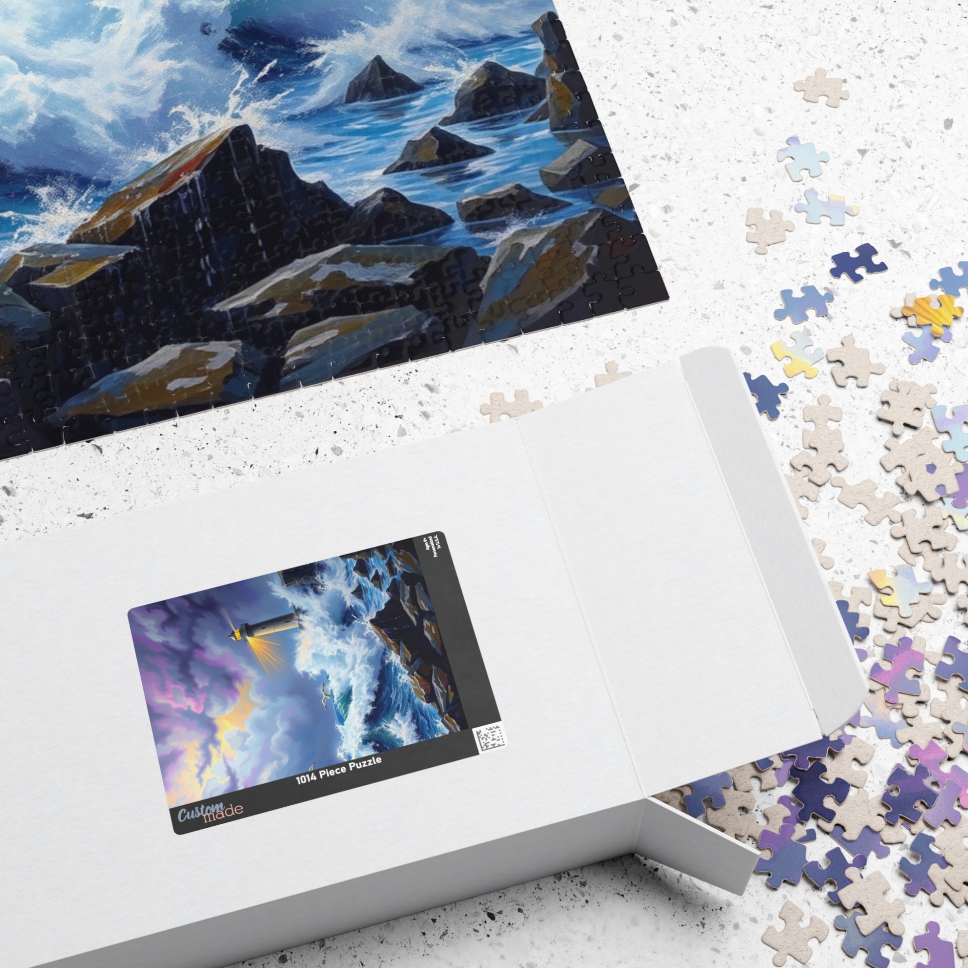 Lighthouse Waves Puzzle - 110, 252, 520, 1014-piece | Relaxation, Family Fun, Gift Idea, Coastal Home Decor Puzzle The Puzzle Chest