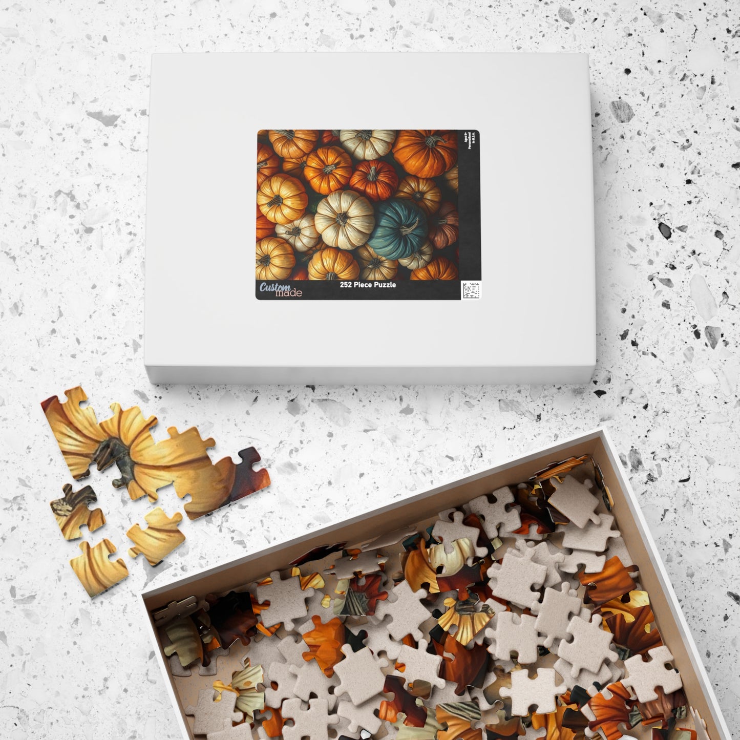 Chaotic Autumn Pumpkin Puzzle, Colorful Overlapping Harvest Design, Fun and Engaging Fall Jigsaw Game for Puzzle Lover and Art Enthusiasts Puzzle The Puzzle Chest