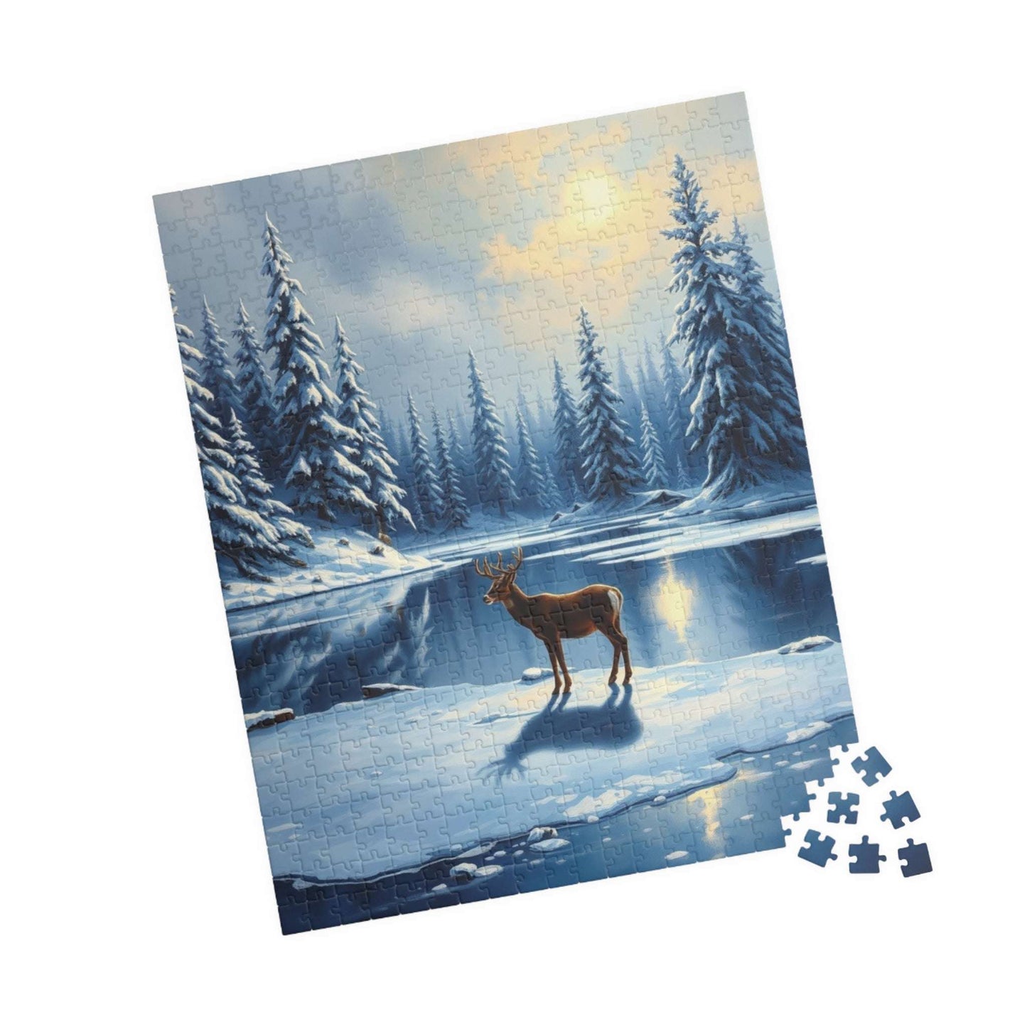 Serene Winter Landscape Puzzle | 110, 252, 520, 1014-piece Jigsaw | Cozy Home Activity, Gift for Nature Lovers, Christmas Decor, Family Time Puzzle The Puzzle Chest