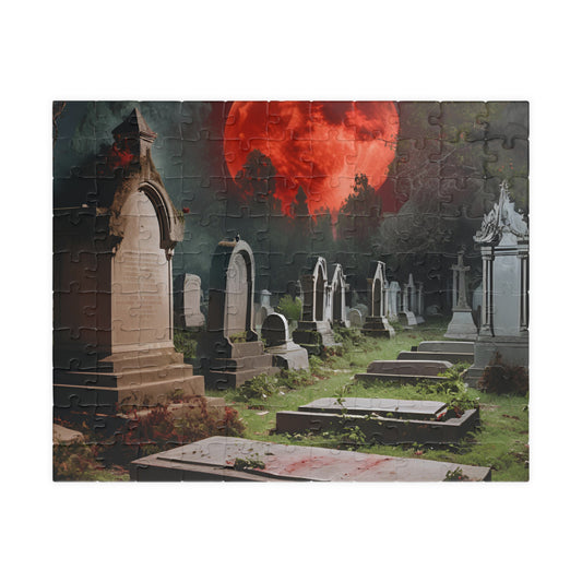 Haunting Graveyard Puzzle - 110-1014 Pieces, Perfect for Halloween, Family Fun Night, Gifts for Puzzle Lovers, Spooky Decor 110 pcs (Horizontal) Puzzle The Puzzle Chest