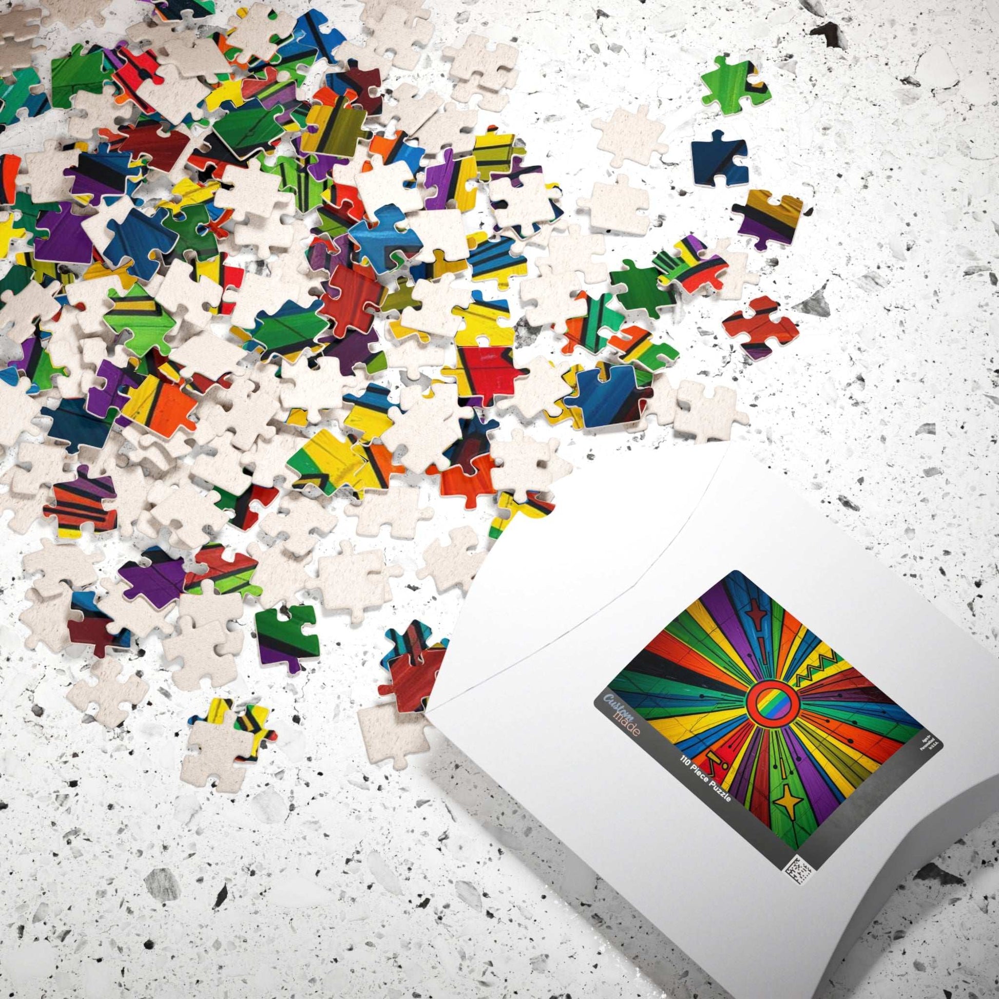 Rainbow Burst Jigsaw Puzzle - Fun Family Activity, Vibrant Abstract Puzzle Puzzle The Puzzle Chest