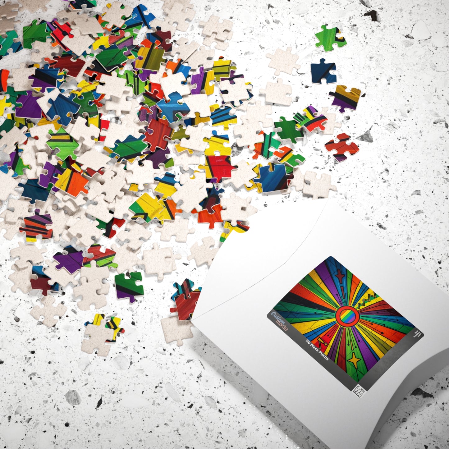 Rainbow Burst Jigsaw Puzzle - Fun Family Activity, Vibrant Abstract Puzzle, Perfect Adult Gift for Friends, 110-1014 Pieces