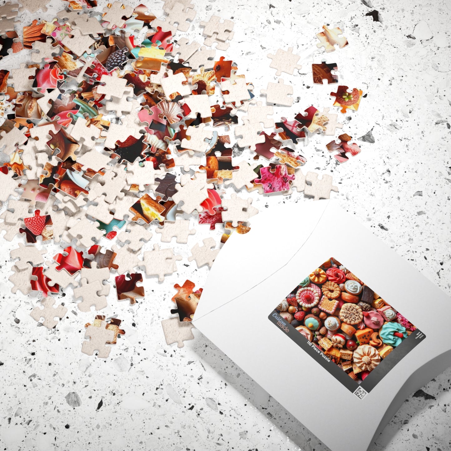 Chaotic Dessert Puzzle, Vibrant Sweets-Themed Jigsaw, Bright and Colorful Food Collage, Fun Challenging Family Activity, Foodie Puzzle Lover Puzzle The Puzzle Chest