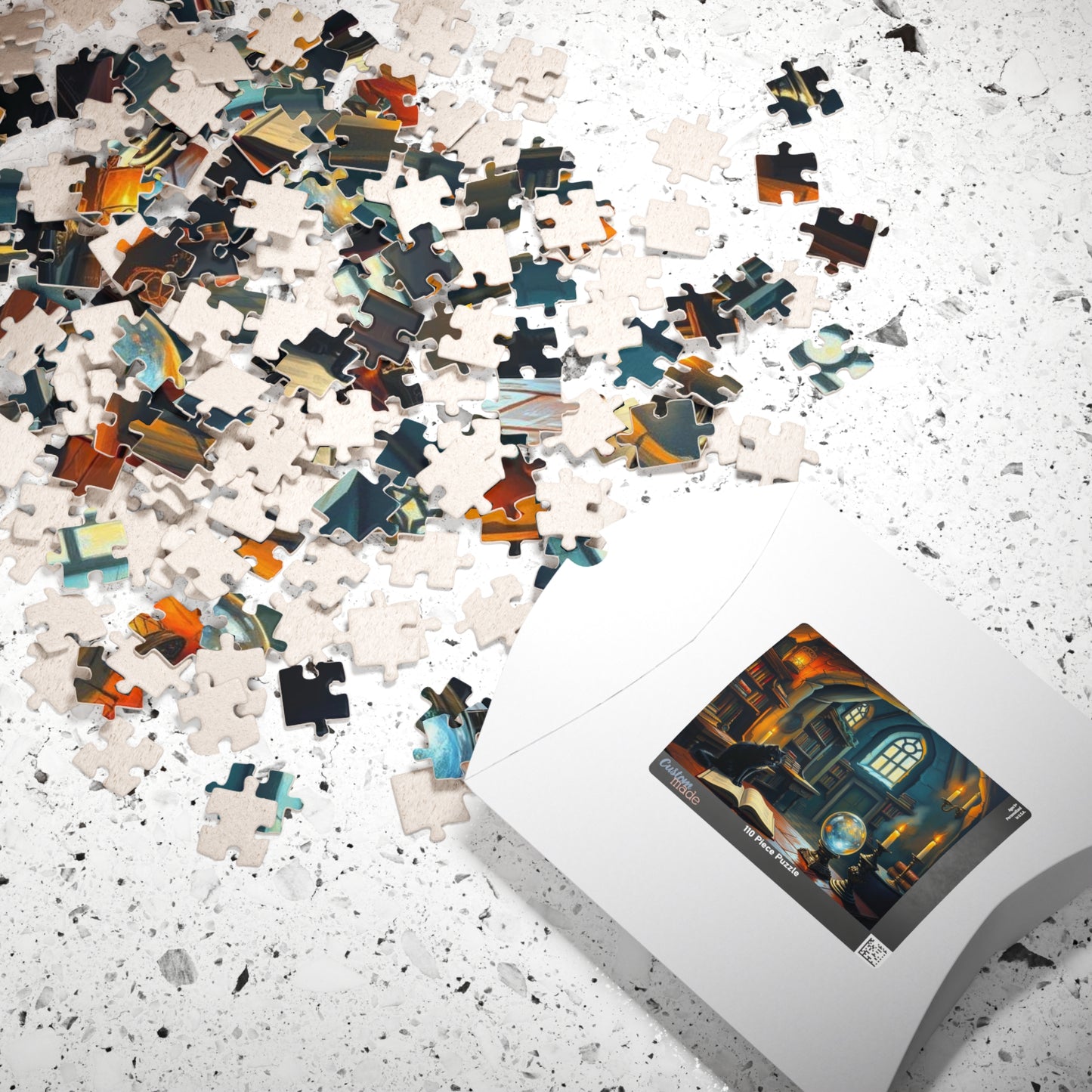 Mystical Library Puzzle, Enchanting Artwork Jigsaw, Cozy Game Night Activity, Cat Lovers Gift Puzzle The Puzzle Chest