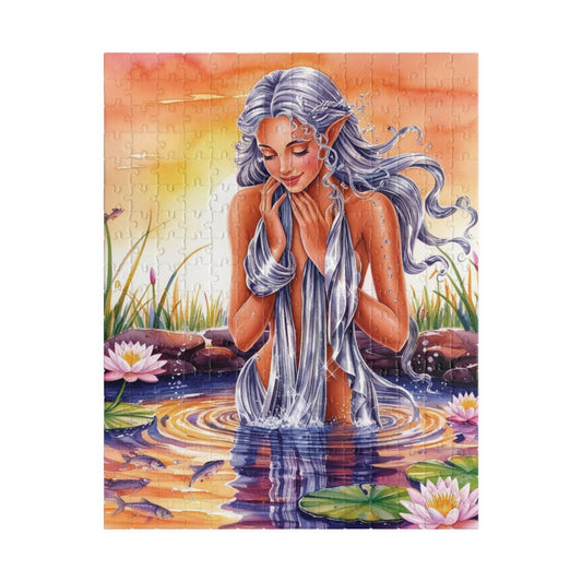 Water Nymph Mythical Jigsaw Puzzle, Fantasy Magical Themed Game, Adult Mindful Challenging Activity, Puzzle Lover Enthusiasts Hobby 252 pcs (Vertical) Puzzle The Puzzle Chest