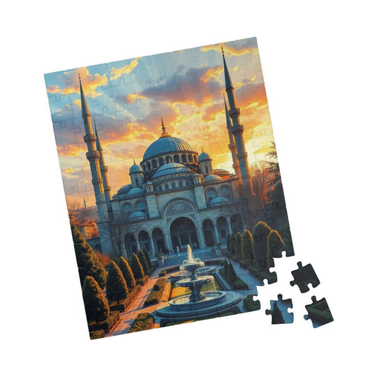 Blue Mosque Puzzle – Jigsaw of Istanbul Landmark, Islamic Architecture and Minarets 110 pcs (Vertical) Puzzle The Puzzle Chest