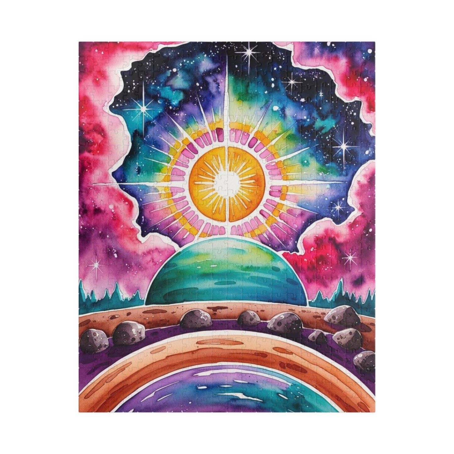 Galactic Sunrise Jigsaw Puzzle, Space Themed Puzzle with Stars Nebulae and Asteroids, Family Game Night Activity, Puzzle Enthusiast Hobbyist 520 pcs (Vertical) Puzzle The Puzzle Chest