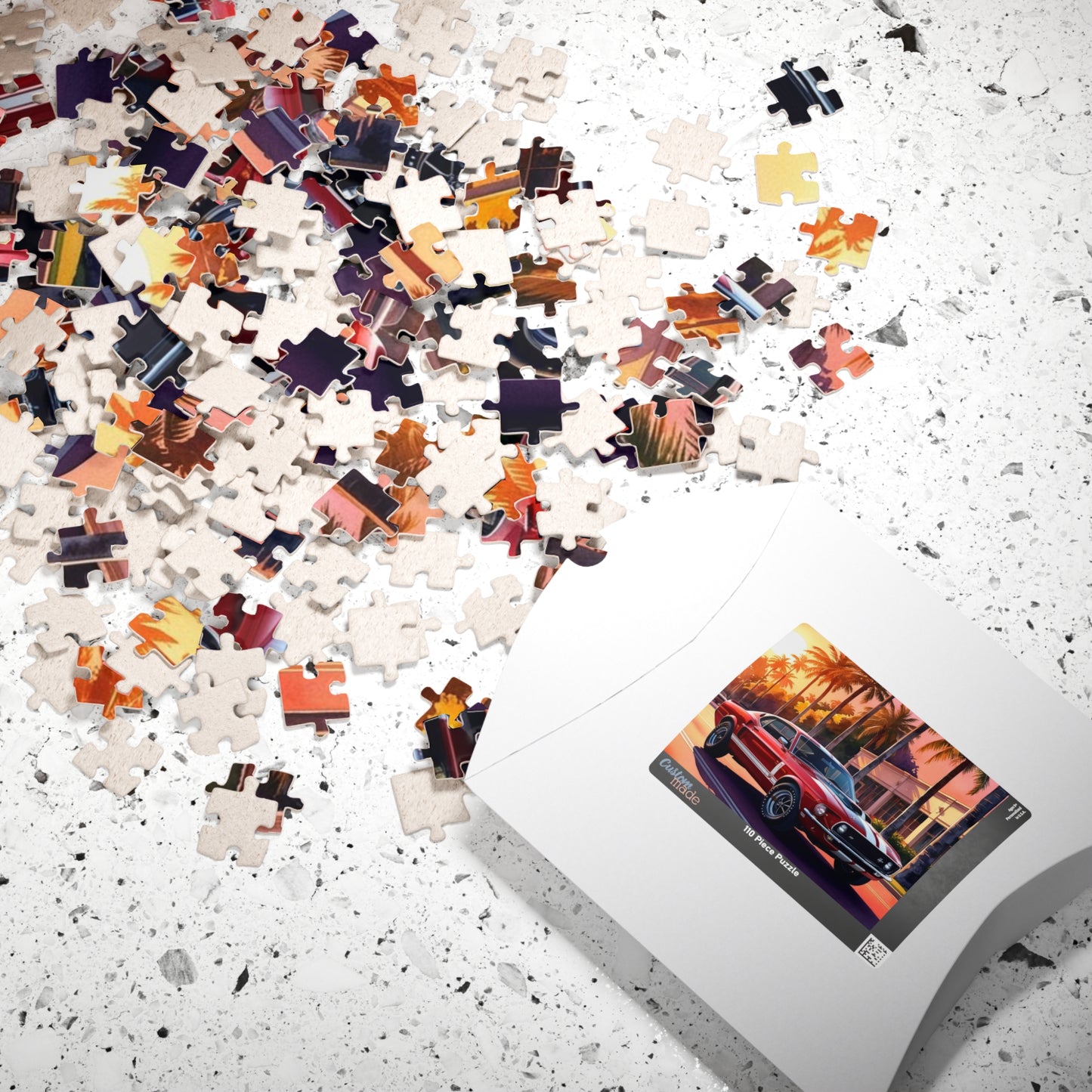 Muscle Car Jigsaw Puzzle for Adults Sunset Scene, 110-1014 Piece Vintage Style Tabletop Family Game, Puzzle Lover Retro Gift Puzzle The Puzzle Chest