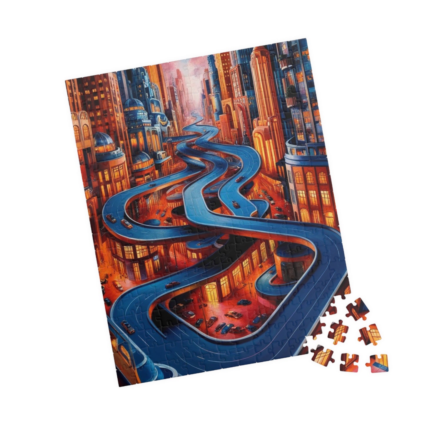 Surreal Cityscape Jigsaw Puzzle - 110, 252, 520, 1014-piece, Fun for Family Game Night, Unique Gift for Puzzle Lovers, Indoor Activities Puzzle The Puzzle Chest