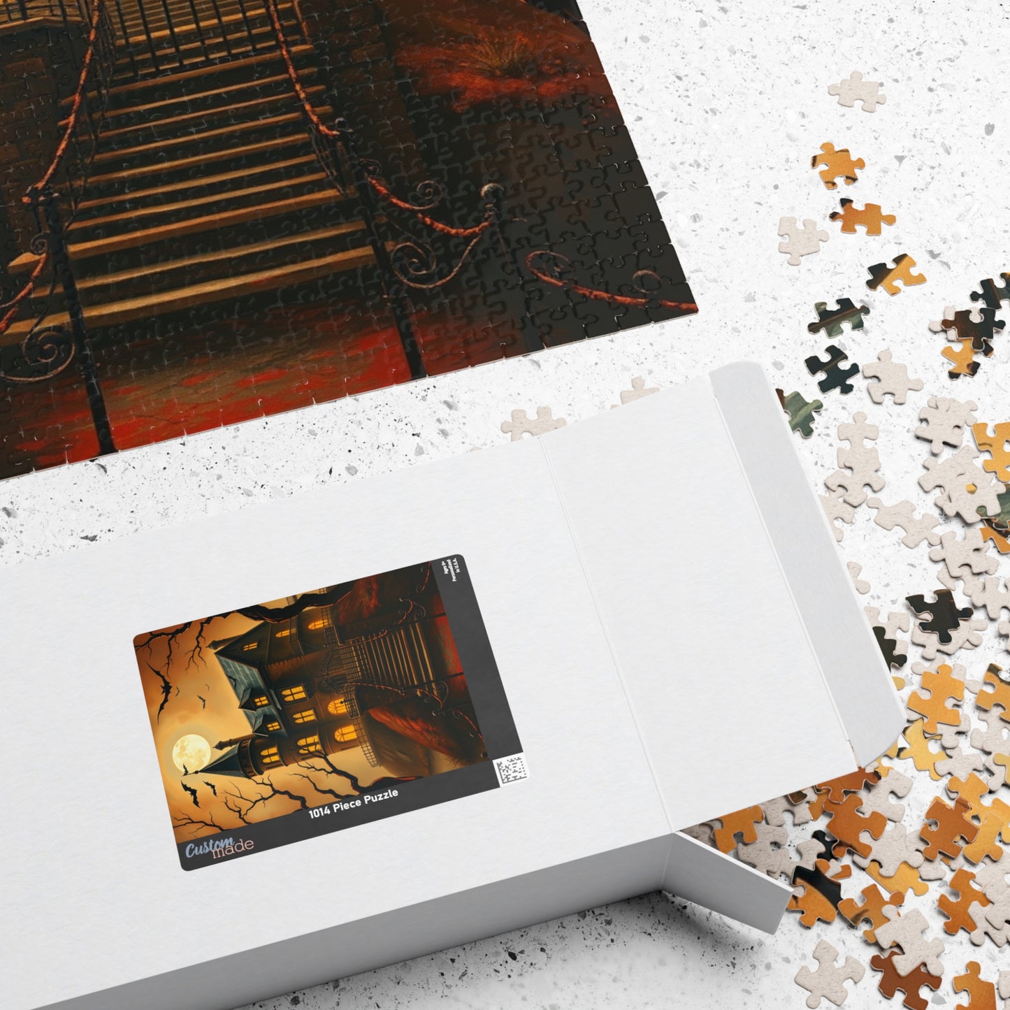 Spooky Haunted House Puzzle, Halloween Design, Family Game Night or Solo Fun, Perfect Gift for Puzzle Lover, 110 252 520 1014-piece, Mindful Puzzle The Puzzle Chest