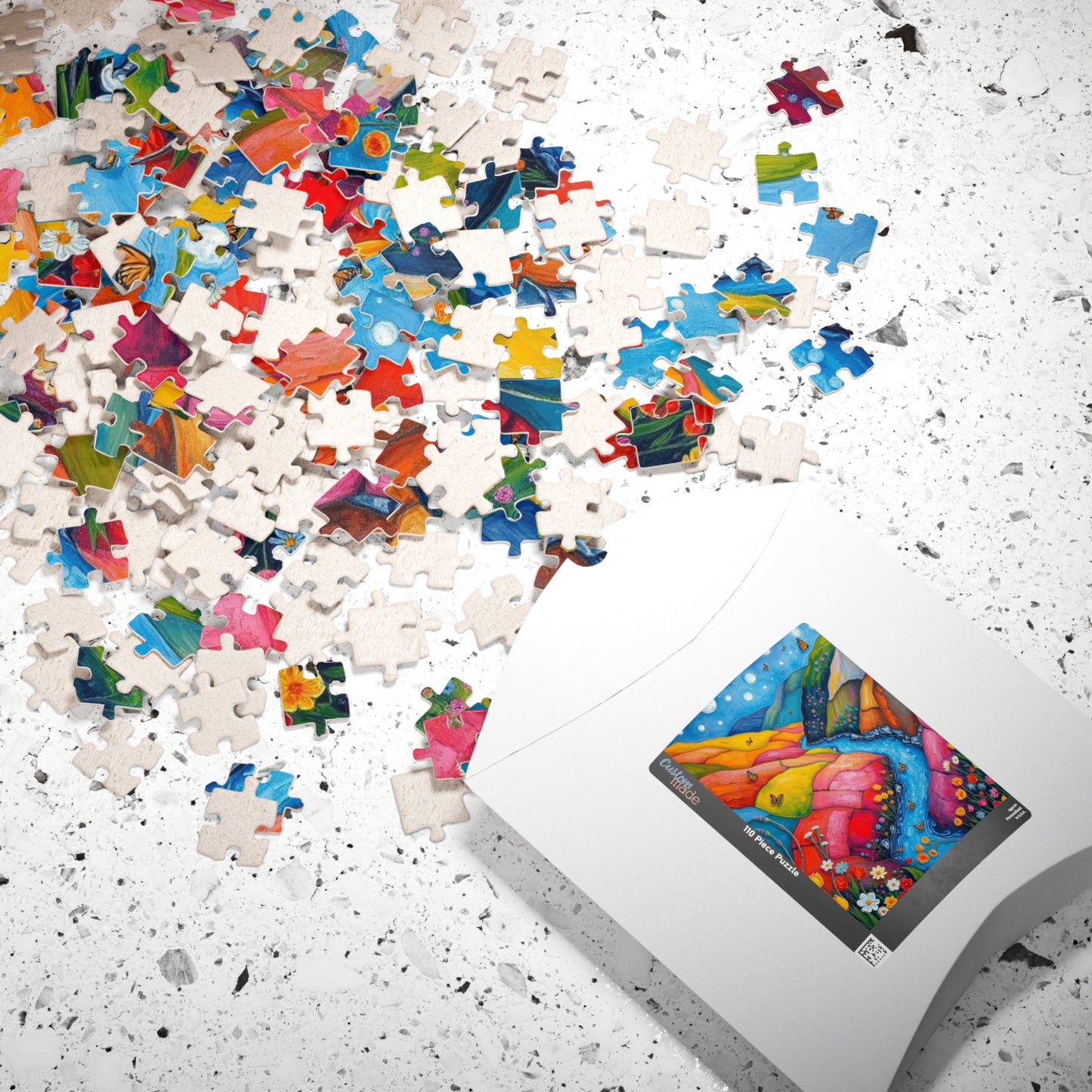 Meadow Stream Melody - River Through Candy Hill Jigsaw Puzzle Collection, Beautiful Nature Puzzle, Colorful Landscape Art, Puzzle Lover Gift, Family Fun, 110/252/520/1014 Puzzle The Puzzle Chest