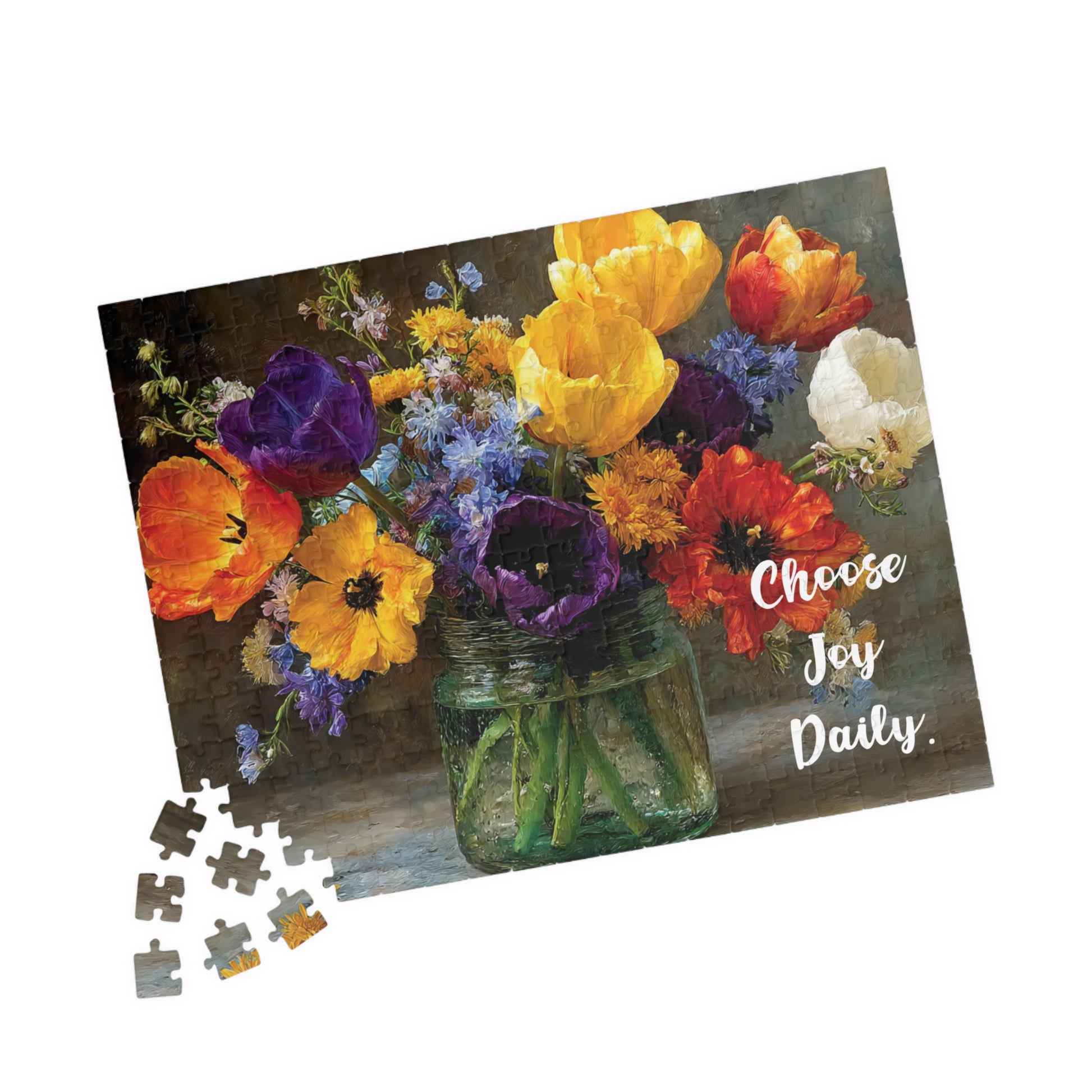 Choose Joy – Radiant Moments Jigsaw Puzzle, Floral Design with Inspirational Quote, Thoughtful Gift for Flower Lover 252 pcs (Horizontal) Puzzle The Puzzle Chest