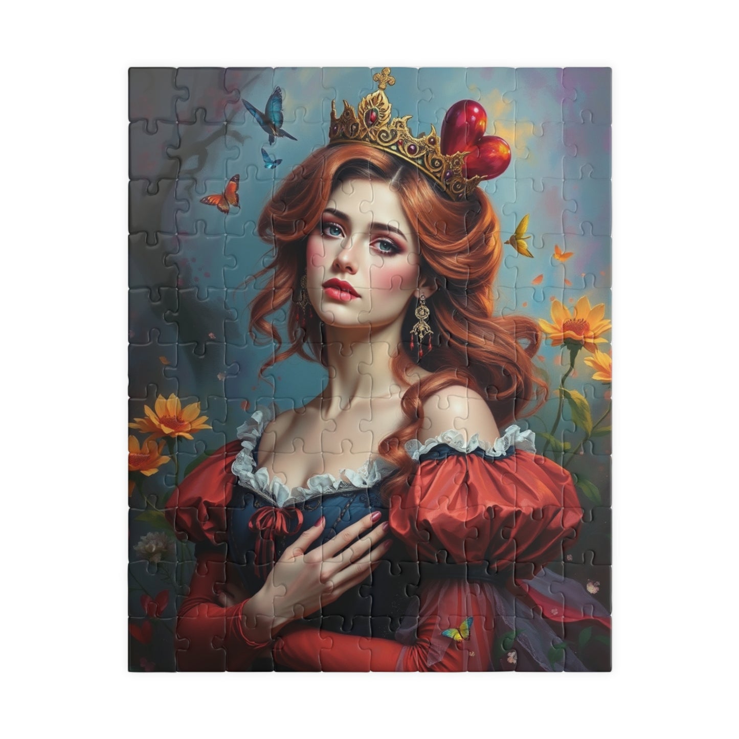 Jigsaw Puzzle - Woman in Queen of Hearts Costume, 110 252 520 1014 Pieces, Fun Family Activity, Relaxing Hobby, Gift Idea, Party Game, Home 110 pcs (Vertical) Puzzle The Puzzle Chest