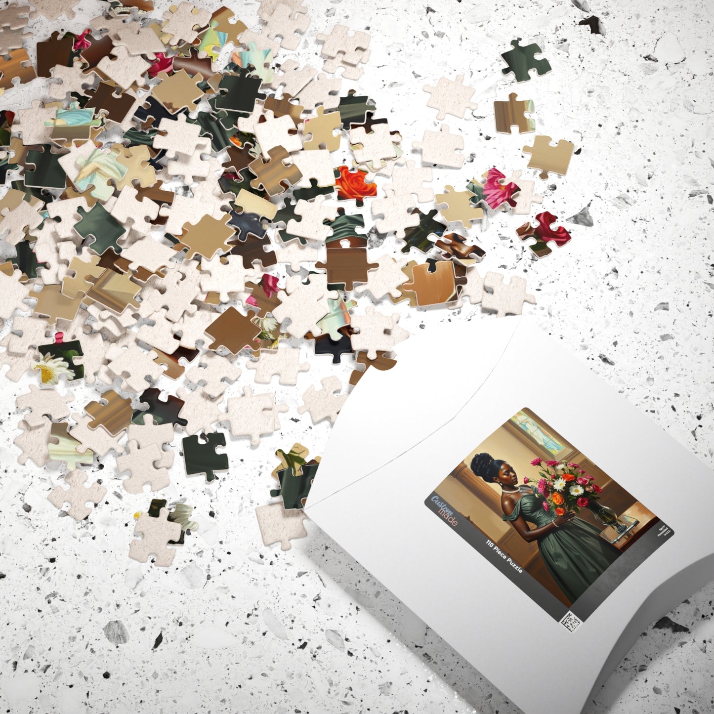 Elegant Black Woman Puzzle, Victorian Style African American Lady Arranging Flowers by Church Altar, Hobby Gift for Puzzle Lover Puzzle The Puzzle Chest