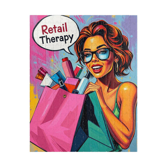 Retail Therapy Puzzle - Pop Art Jigsaw Puzzle for Adults, Perfect for Relaxation, Gift for Puzzle Lover, Fun Indoor Activity, Family Night 252 pcs (Vertical) Puzzle The Puzzle Chest