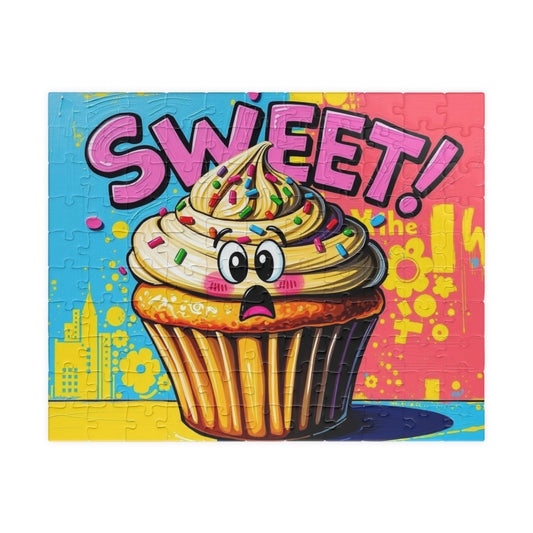 Sweet Cupcake Puzzle - Pop Art Jigsaw Game, Fun Activity, Birthday Gift for Friends, Family Activity, Brain Teaser, Best Gift Idea 110 pcs (Horizontal) Puzzle The Puzzle Chest
