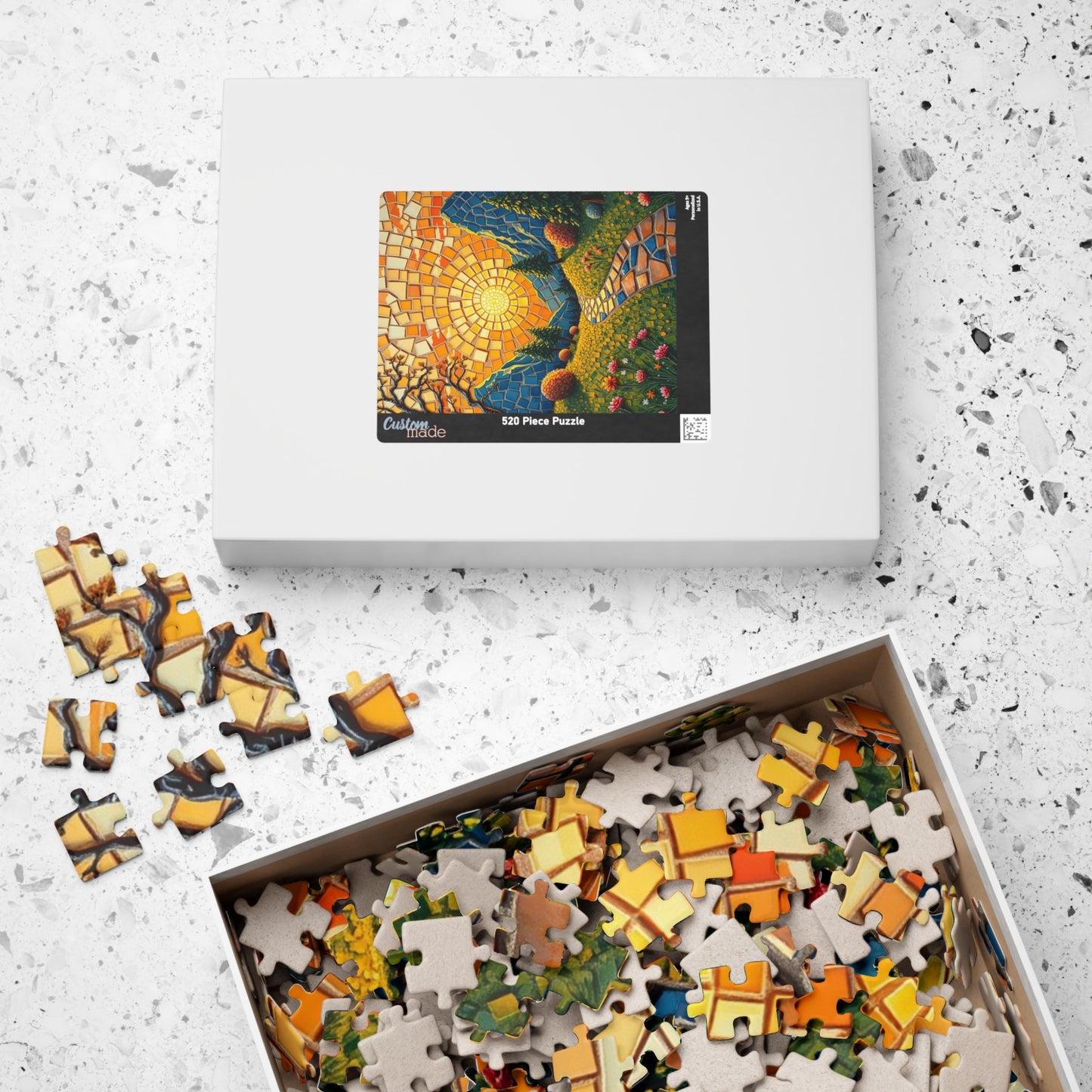 Vibrant Mosaic Landscape Puzzle, 110 to 1014 pieces, Colorful Nature Artwork, Fun Family Activity, Cozy Night In, Gift Idea, DIY Project Puzzle The Puzzle Chest