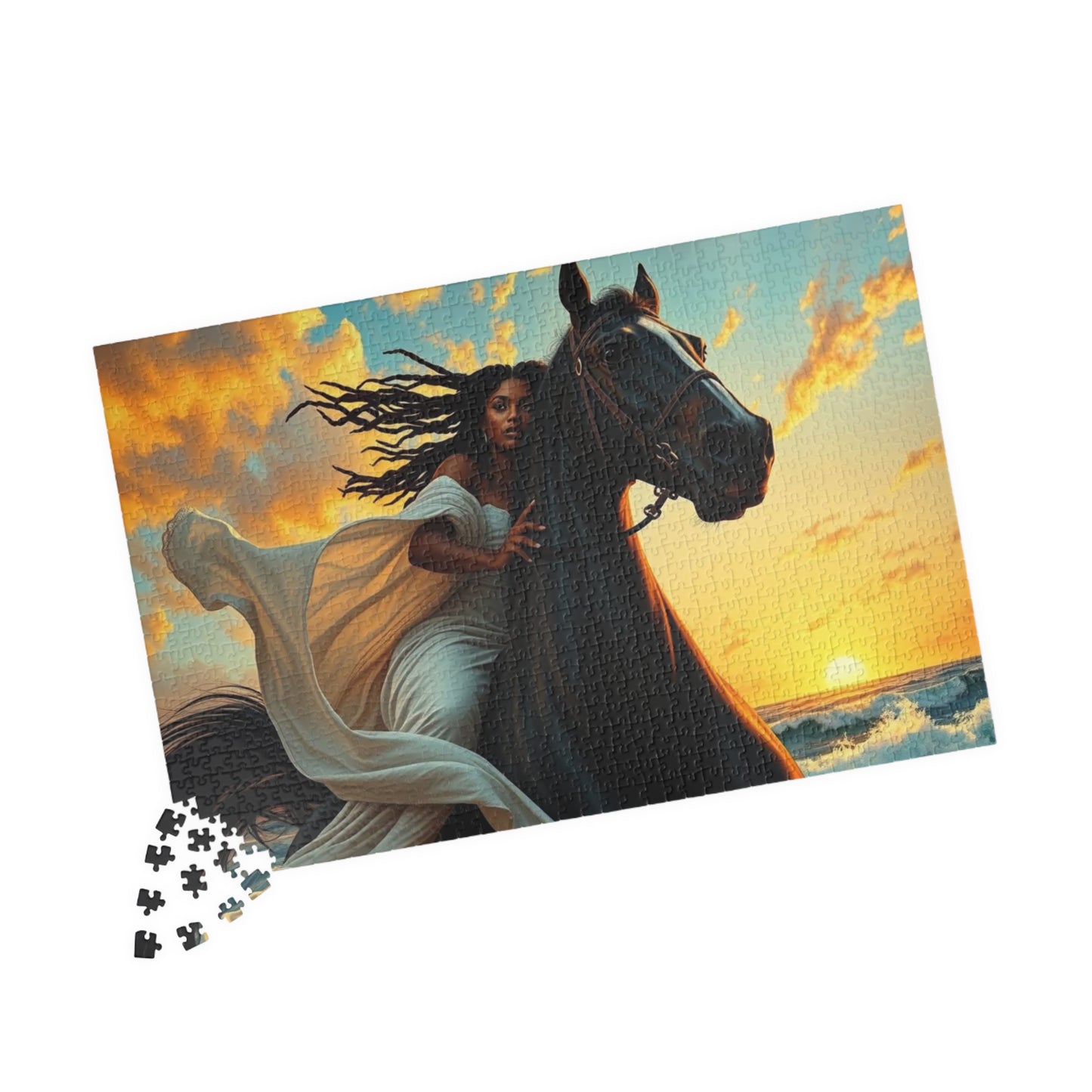Majestic Horse Puzzle, Equestrian Black Art Jigsaw Puzzle Horse Lover Gift for Friend, Home Entertainment Creative Activity Family Bonding Puzzle The Puzzle Chest