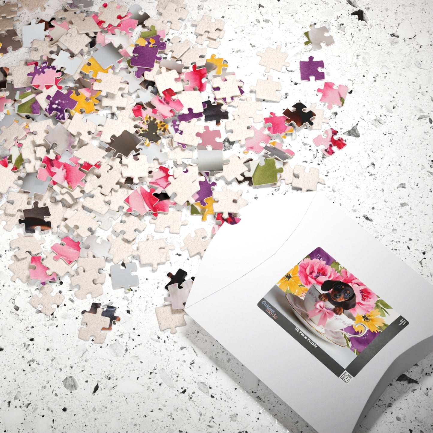 Cute Dachshund Puppy in Teacup Puzzle, Fun Family Activity, Pet Lovers Gift, 110-1014 Piece Puzzle, Dog-Themed Decor, Gift for Animal Lovers Puzzle The Puzzle Chest