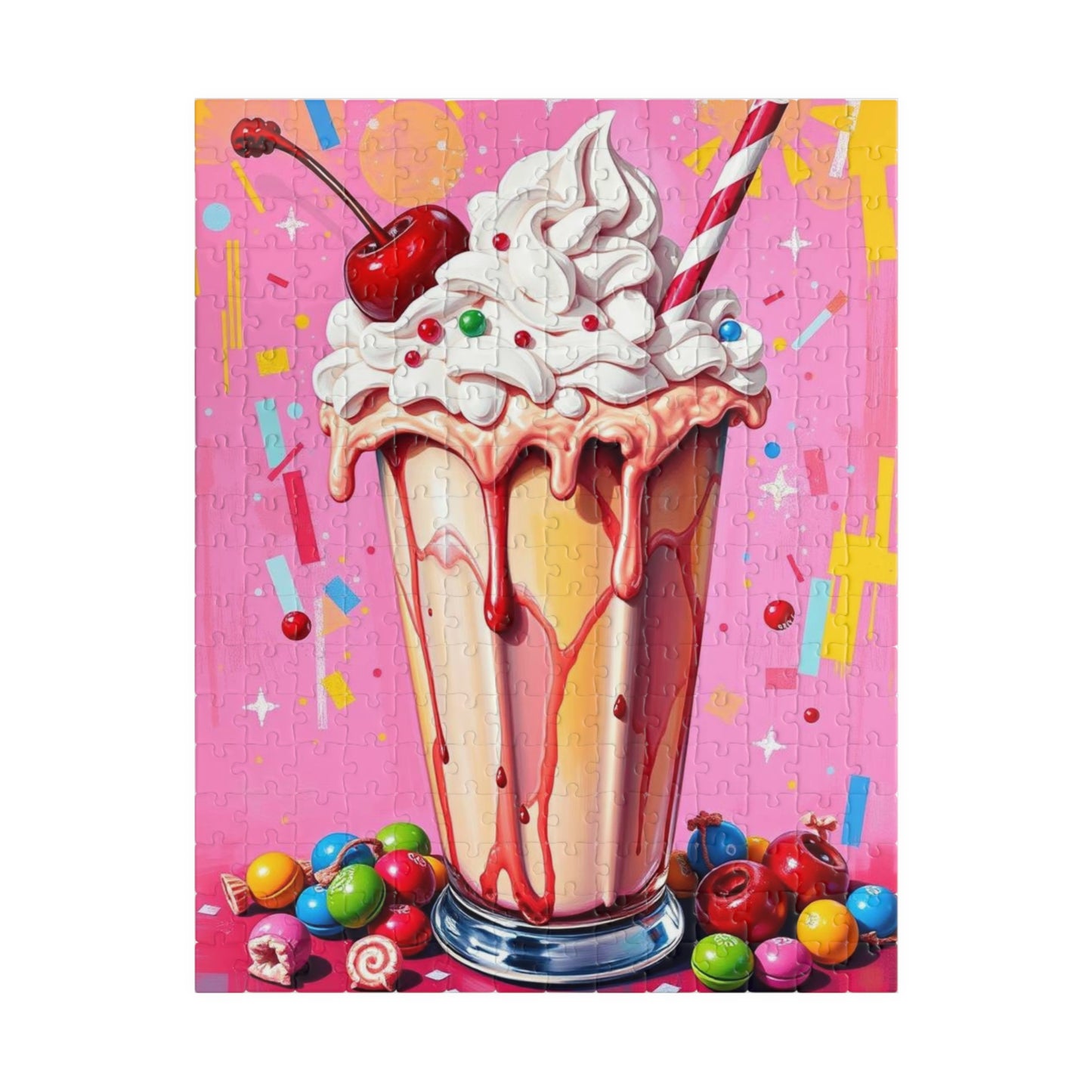 Ice Cream Sundae Puzzle, Pop Art Jigsaw Fun Family Activity, Home Entertainment, Holiday Birthday Gift for Friend, Brain Teaser 252 pcs (Vertical) Puzzle The Puzzle Chest