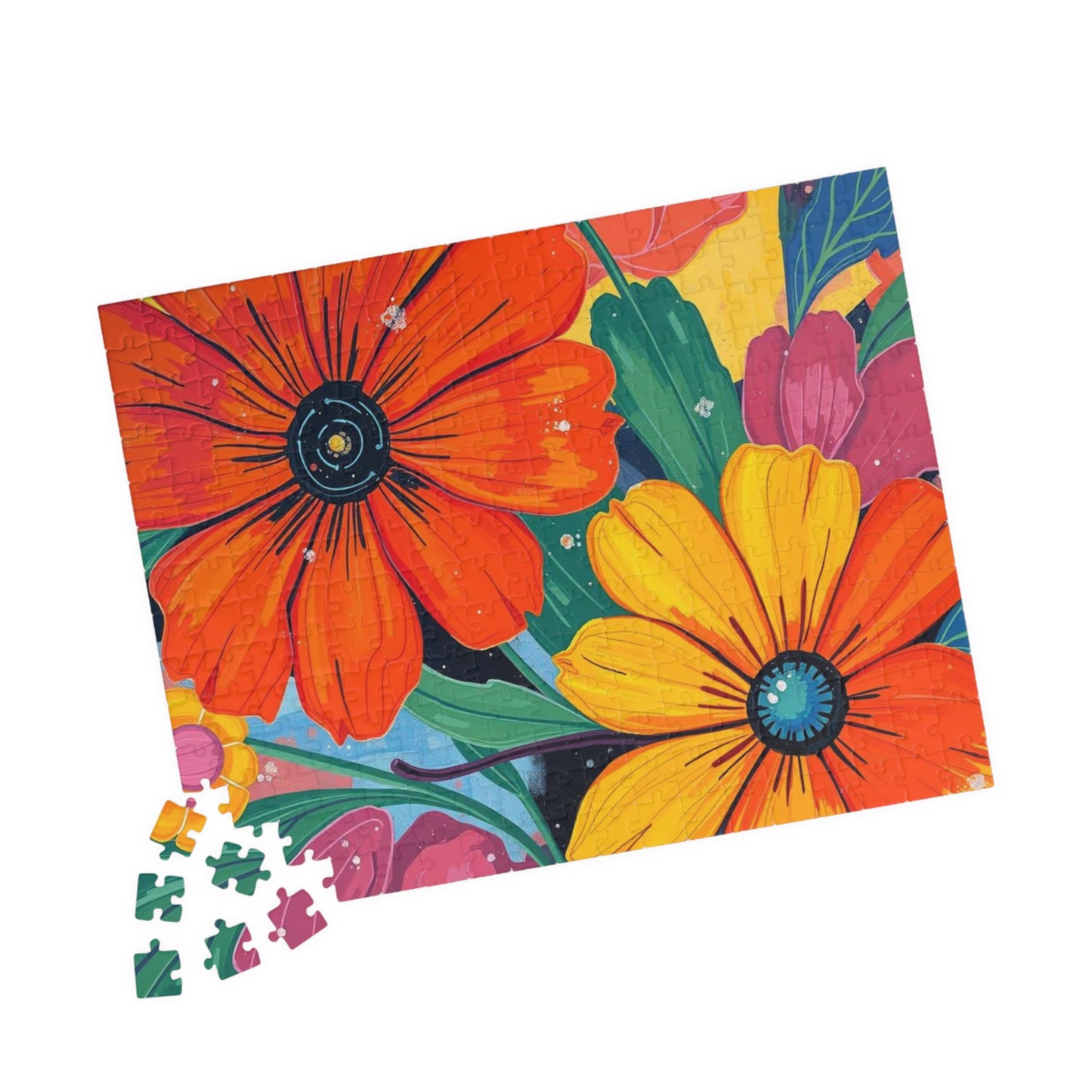 Vibrant Floral Jigsaw Puzzle, Perfect Gift for Nature Lovers, Family Fun Game Nighht, Adult Indoor Entertainment, Brain Teaser Puzzle The Puzzle Chest