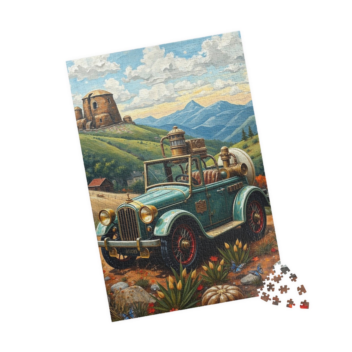 Retro Steampunk Car Puzzle 110, 252, 520, 1014-piece Jigsaw Game for Art Lovers, Family Fun, Holiday or Birthday Gift for Adults Puzzle The Puzzle Chest