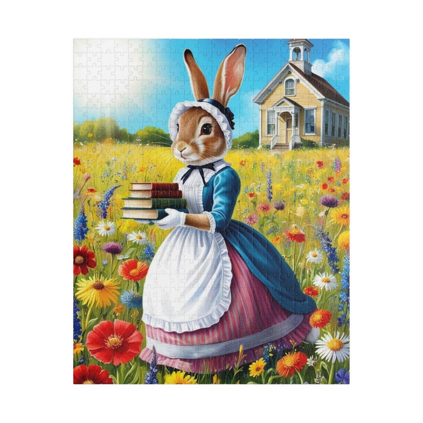 Whimsical Rabbit Jigsaw Puzzle, Charming Artwork for Book Lover, Easter Spring Puzzle Gift for Adults, Unique Fun Family Game Night 520 pcs (Vertical) Puzzle The Puzzle Chest