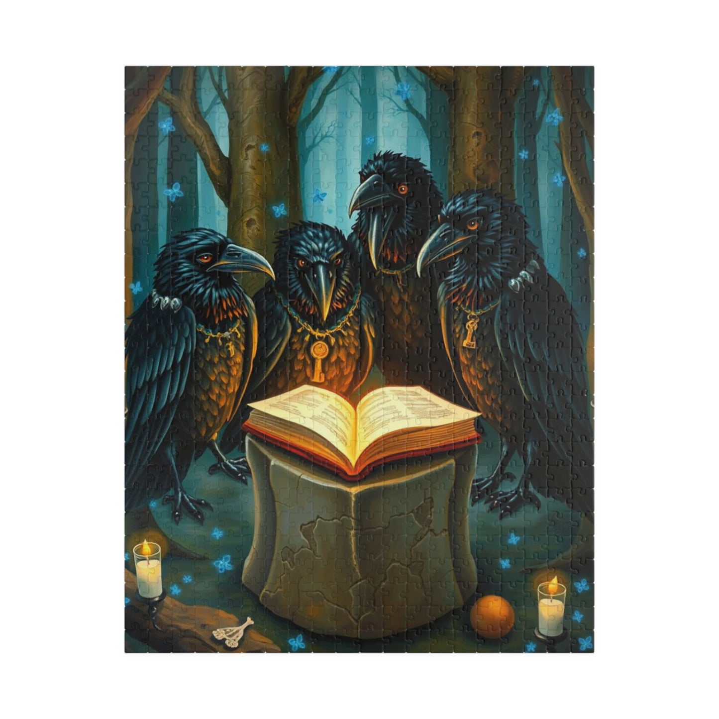 Mystical Raven Puzzle - Enchanting 110, 252, 520, 1014-piece Jigsaw Dark Fantasy Art Creative Birthday or Holiday Gift for Puzzle Lovers