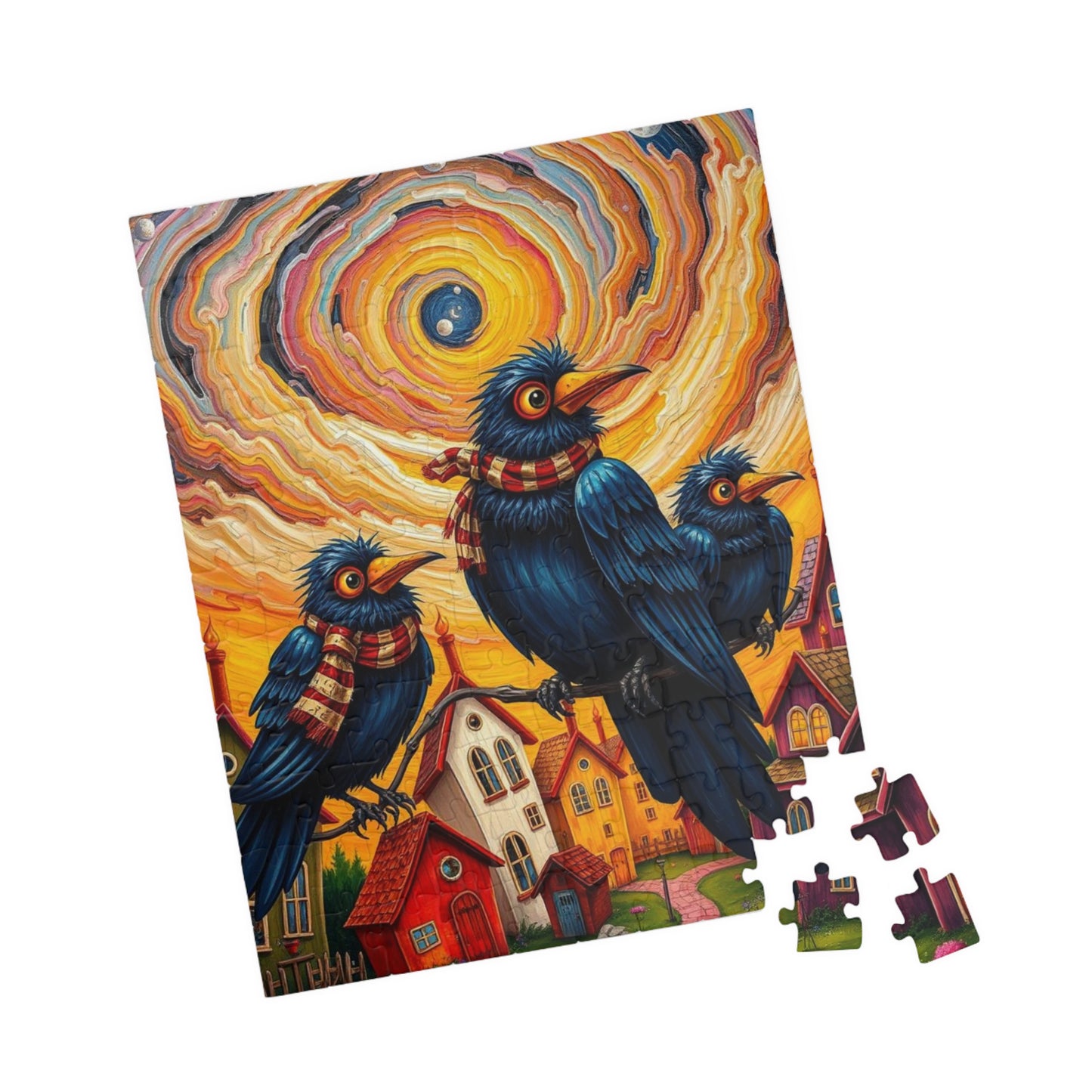 Colorful Bird Puzzle for Adults - Fun Halloween Jigsaw Game for Family Night, Bird Lover Gift for Friends Holiday Birthday, Brain Teaser