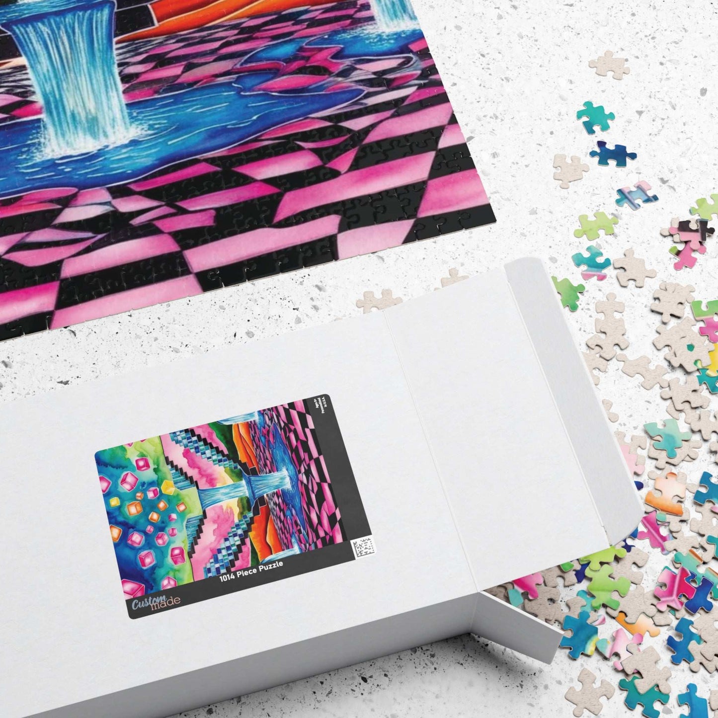 Trippy Jigsaw Puzzle, Surreal Landscape with Impossible Staircases and Waterfalls, Mind-Bending Puzzle, Vivid Jigsaw Game for Enthusiasts Puzzle The Puzzle Chest
