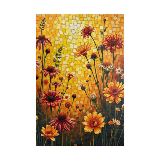 Vibrant Floral Mosaic Puzzle, 110/252/520/1014-piece Jigsaw Game, Nature Lover Gift, Fun Activity for All Ages, Perfect for Family Time 1014 pcs (Vertical) Puzzle The Puzzle Chest